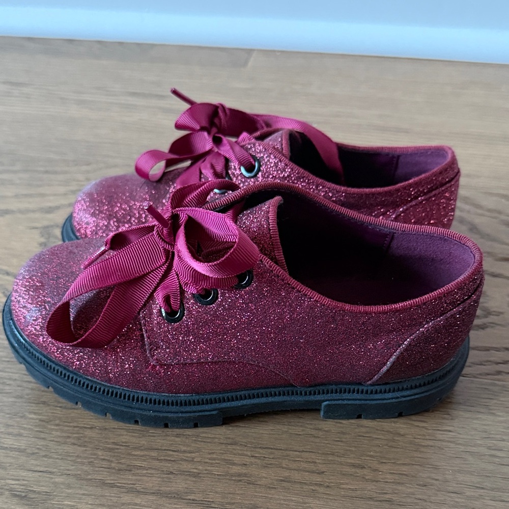 Cat & Jack Glittery Burgundy Kids Shoes